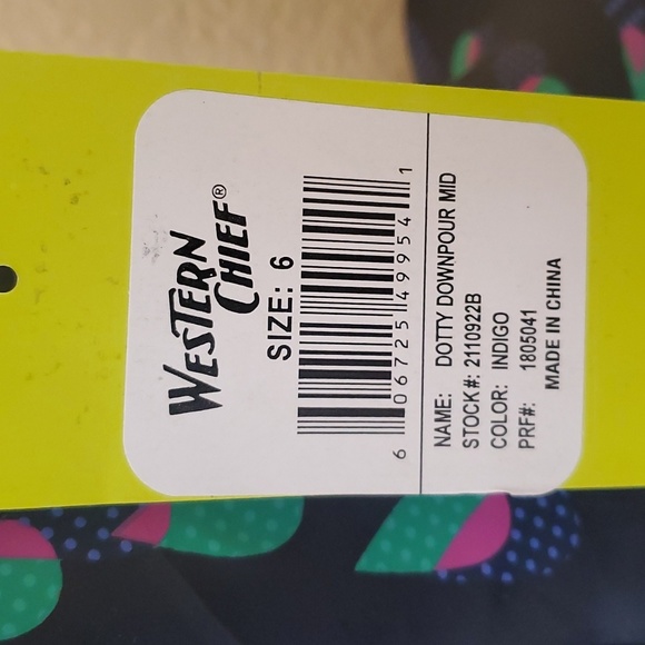 Name Your PRICE🔥Western Chief Indigo Dotty Downpour Rubber Rainboots size 6 - Picture 7 of 9